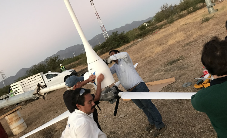 Installation of wind turbine MF-E70PRO220 5500WP in La Ventosa